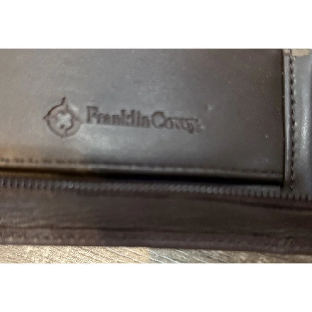 FranklinCovey Brown Leather Zip Around Classic Planner Binder 7 Ring Organizer